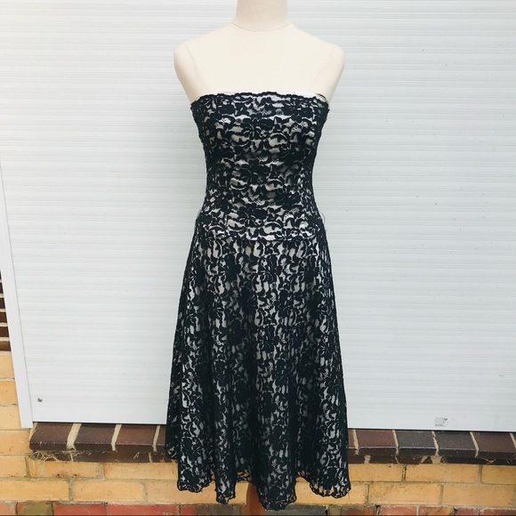 Lili Dresses & Skirts - LILI Black Lace Dress Event Formal Evening Size 10 Designer Made In Australia